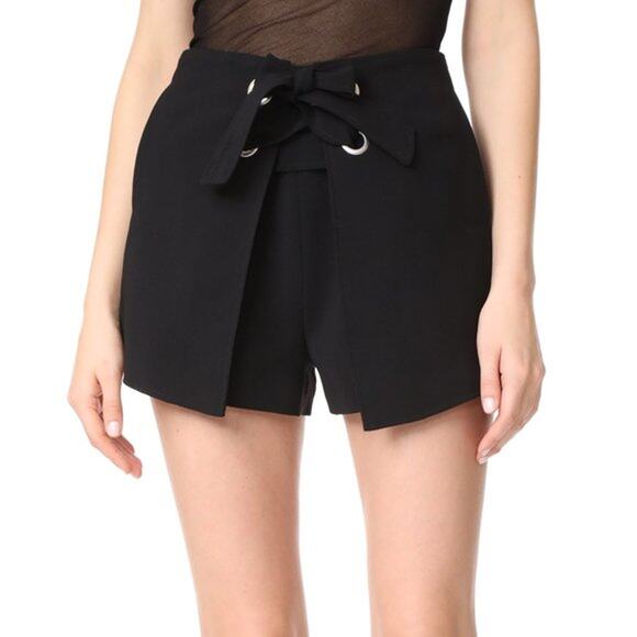 C/MEO Collective Black Second Thought High Waist Tie Front Shorts - Picture 2 of 9